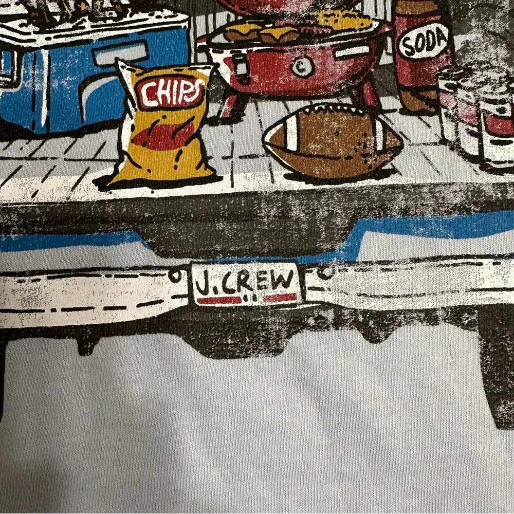 NWT J.Crew Men’s Blue tee shirts with Tailgate crew on front & picture on back.